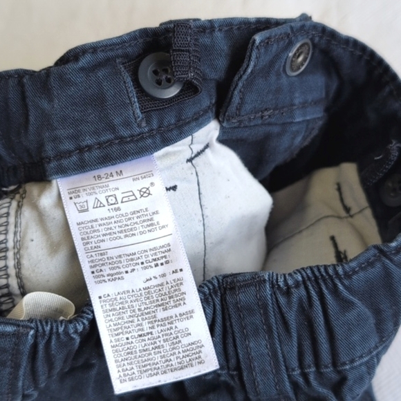 old navy blue cotton twill relaxed fit straight leg chinos pants 18-24 months - Picture 5 of 7